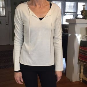 Cream v-neck sweater